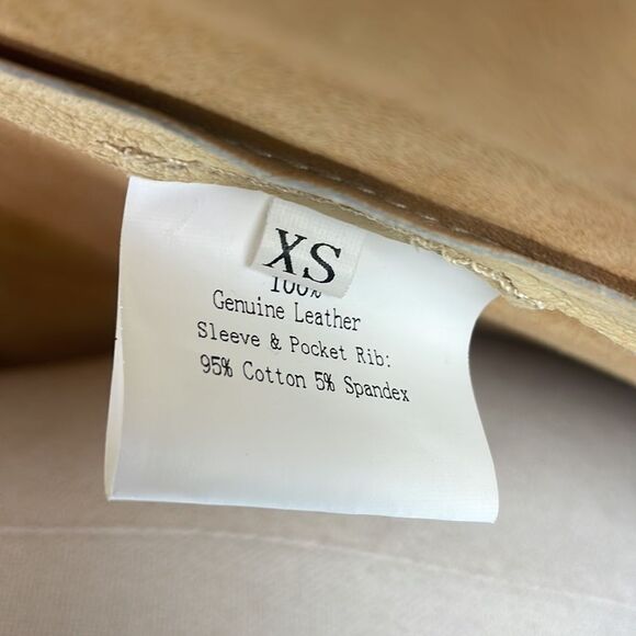 Tan Drape Front Black Sleeves Jacket - Picture 5 of 5